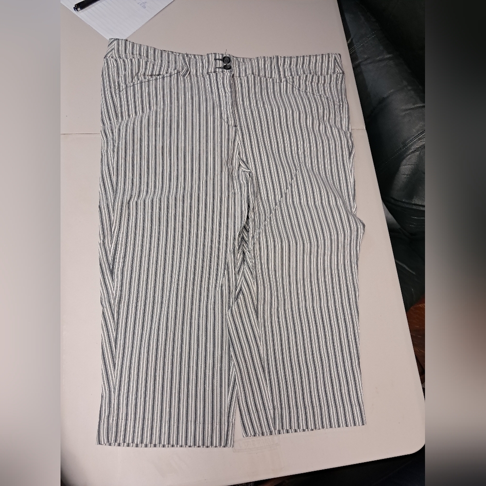 Lane Bryant Monochrome Striped Trousers